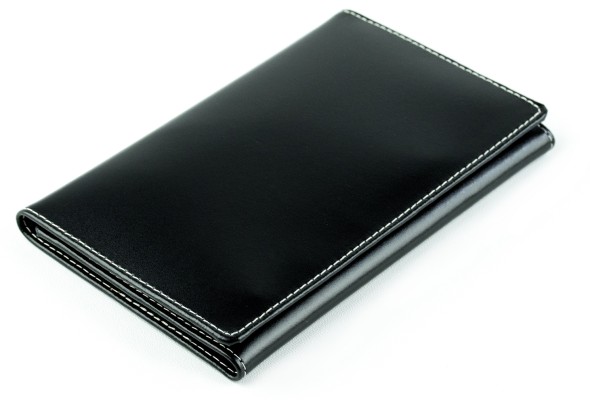 Taschenkalender 3-teilig für 2025 + 2026  - Cambridge Top Grain Leder schwarz