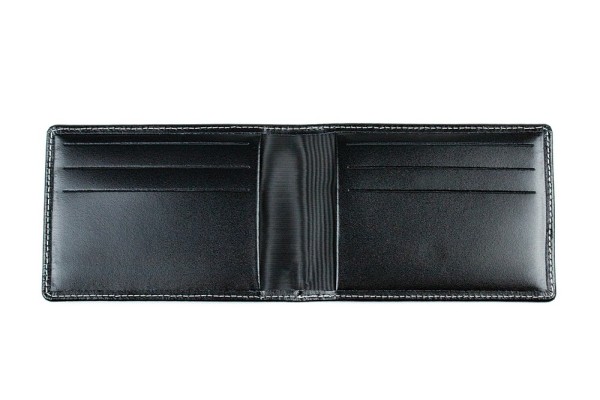 Kartenetui mit 6 Kartenfächer CAMBRIDGE Top Grain Rindspaltleder schwarz - RFID Protected