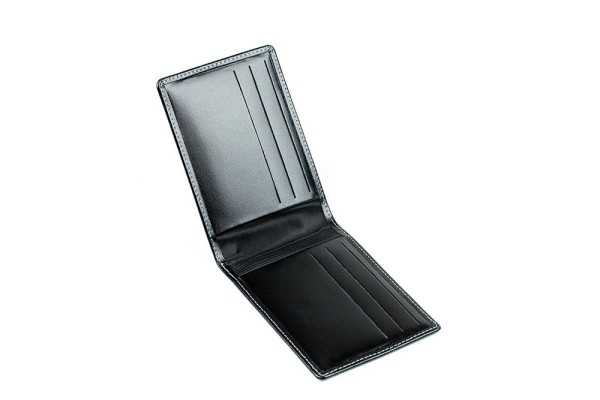 Kartenetui mit 6 Kartenfächer CAMBRIDGE Top Grain Rindspaltleder schwarz - RFID Protected