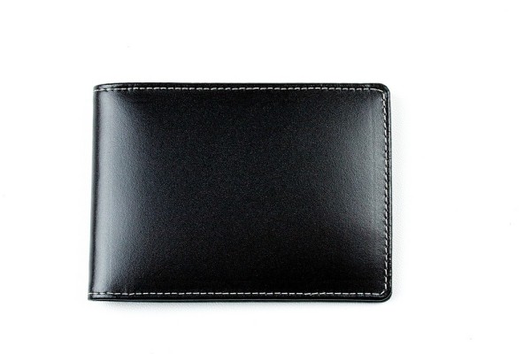 Kartenetui mit 6 Kartenfächer CAMBRIDGE Top Grain Rindspaltleder schwarz - RFID Protected