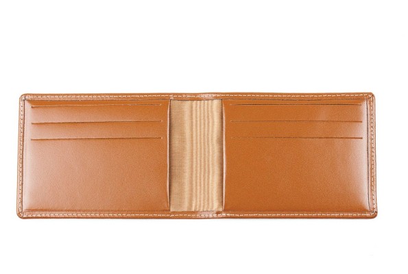 Kartenetui mit 6 Kartenfächer CAMBRIDGE Top Grain Rindspaltleder hellbraun - RFID Protected