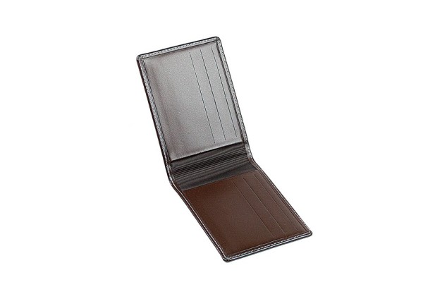 Kartenetui mit 6 Kartenfächer CAMBRIDGE Top Grain Rindspaltleder dunkelbraun - RFID Protected