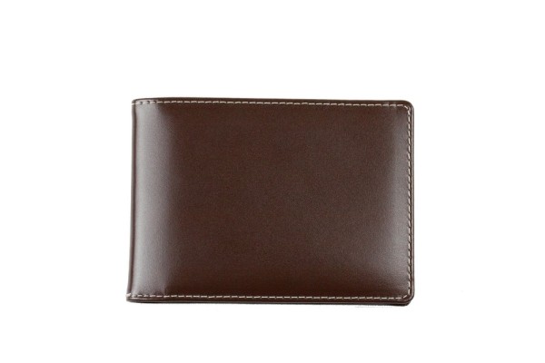 Kartenetui mit 6 Kartenfächer CAMBRIDGE Top Grain Rindspaltleder dunkelbraun - RFID Protected