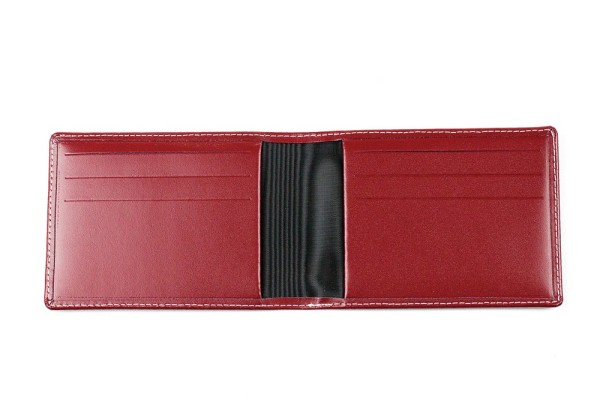 Kartenetui mit 6 Kartenfächer CAMBRIDGE Top Grain Rindspaltleder rot - RFID Protected