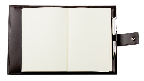 Notizbuch DIN A5 (auswechselbar) mit Verschlusslasche, CAMBRIDGE Top Grain Leder dunkelbraun