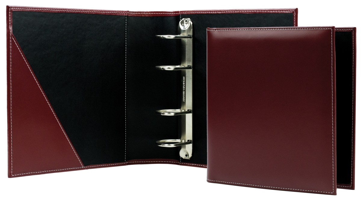 Ordner DIN A5 | Echtleder | CAMBRIDGE rot