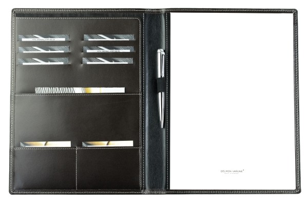 Schreibmappe DIN A4, incl. Memoblock CAMBRIDGE Top Grain Rindleder dunkelbraun