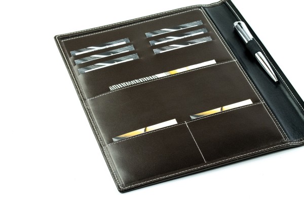Schreibmappe DIN A4, incl. Memoblock CAMBRIDGE Top Grain Rindleder dunkelbraun