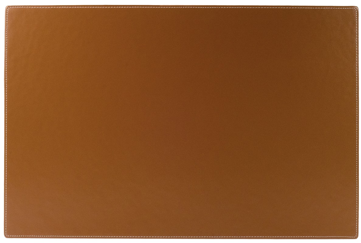 Schreibunterlage 60 x 40, CAMBRIDGE Top Grain Rindspaltleder mit heller Kontrastnaht,  hellbraun