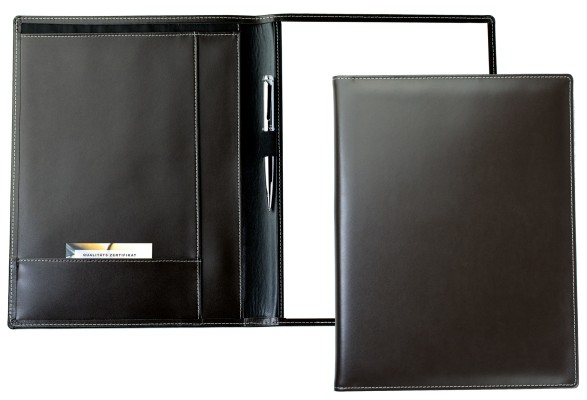 Schreibmappe DIN A4, incl. Memoblock CAMBRIDGE Top Grain Rindleder dunkelbraun