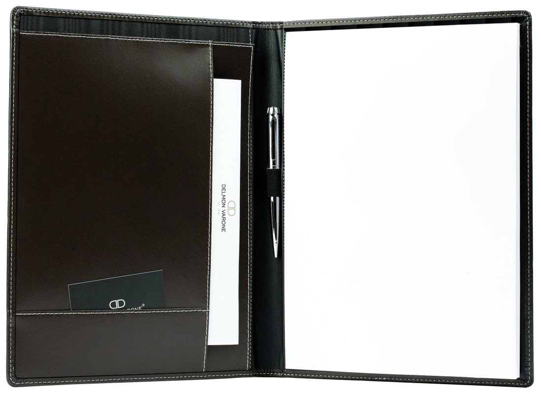 Schreibmappe DIN A4, incl. Memoblock CAMBRIDGE Top Grain Rindleder dunkelbraun
