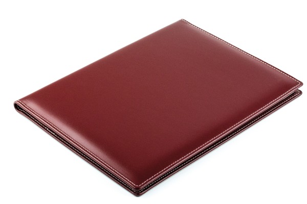 Schreibmappe DIN A4, incl. Memoblock CAMBRIDGE Top Grain Rindleder rot