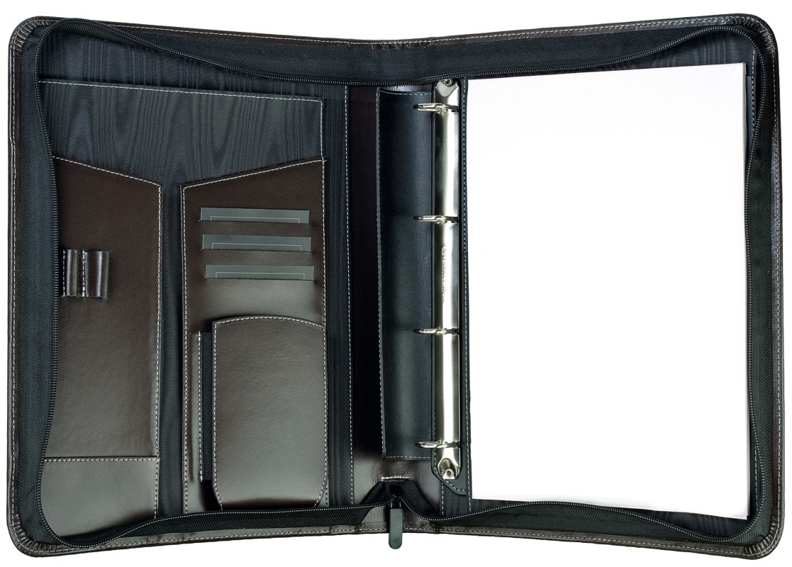Manger Orga Mappe XXL in CAMBRIDGE Top Grain Rindleder dunkelbraun