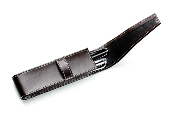 Schreibgeräteetui DUO CAMBRIDGE Top Grain Leder dunkelbraun