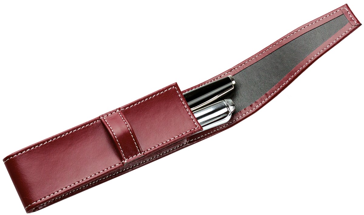 Schreibgeräteetui DUO CAMBRIDGE Top Grain Leder rot
