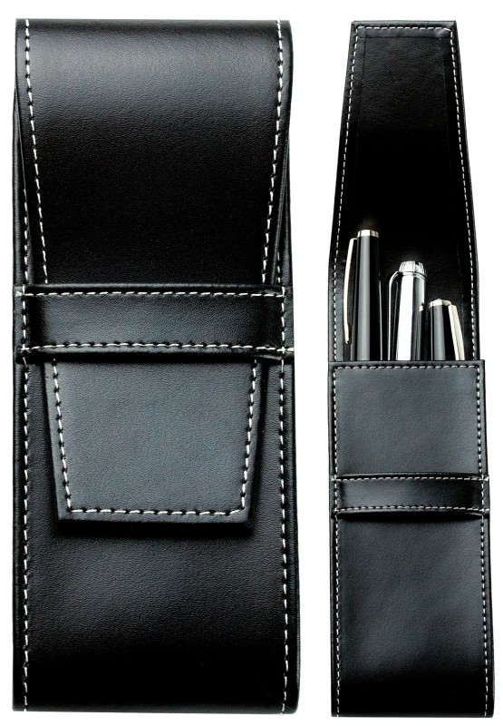 Schreibgeräteetui TRIO CAMBRIDGE Top Grain Leder schwarz