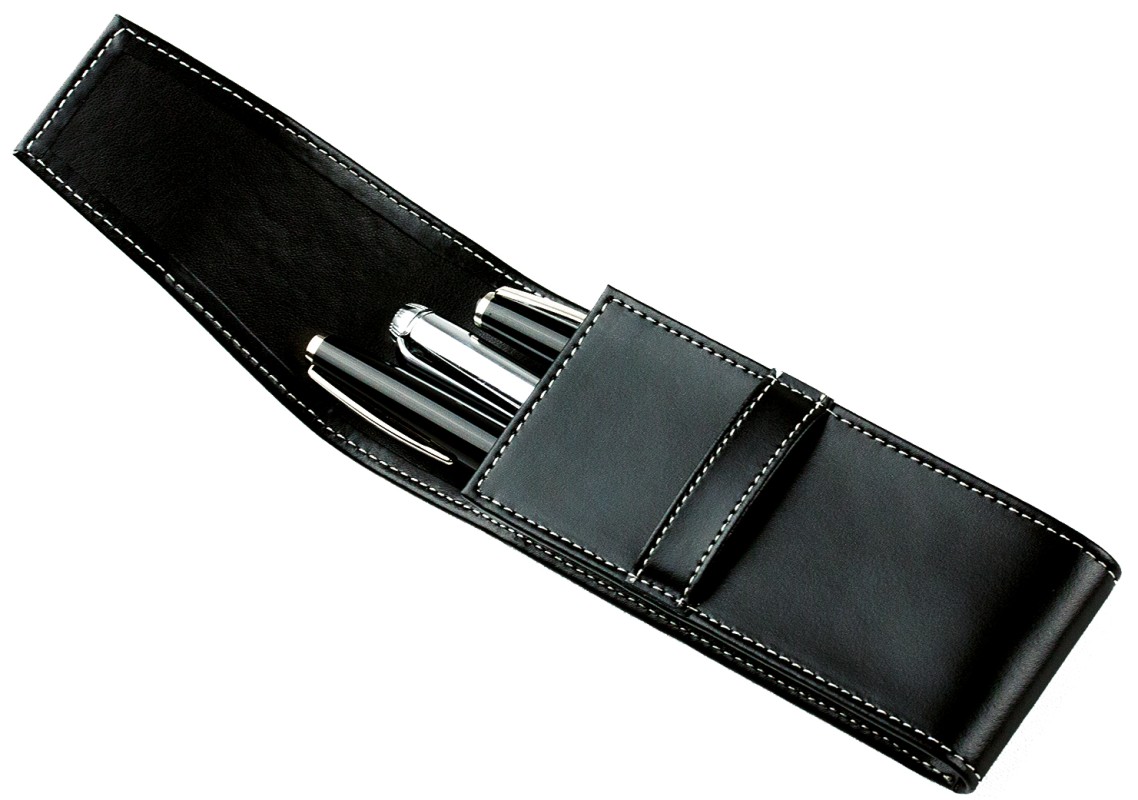 Schreibgeräteetui TRIO CAMBRIDGE Top Grain Leder schwarz