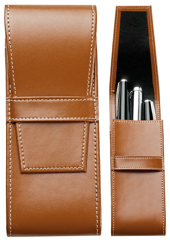 Schreibgeräteetui TRIO CAMBRIDGE Top Grain Leder hellbraun