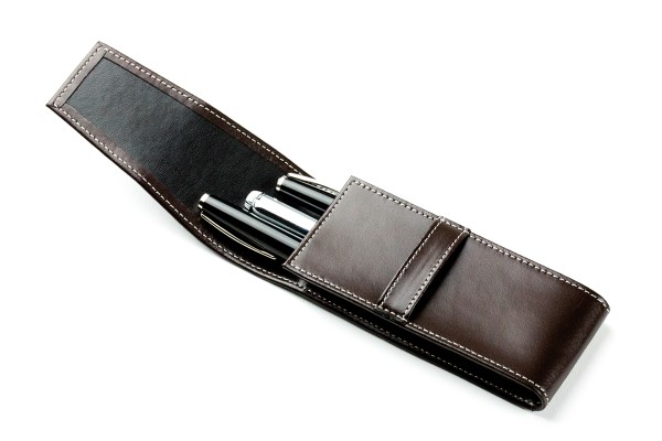 Schreibgeräteetui TRIO CAMBRIDGE Top Grain Leder dunkelbraun