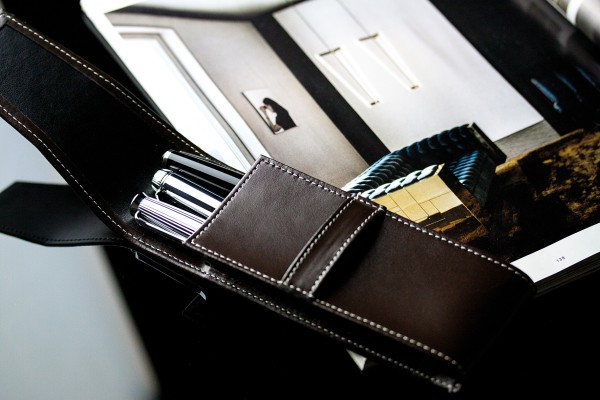 Schreibgeräteetui TRIO CAMBRIDGE Top Grain Leder dunkelbraun