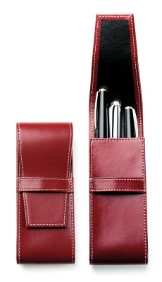 Schreibgeräteetui TRIO CAMBRIDGE Top Grain Leder rot