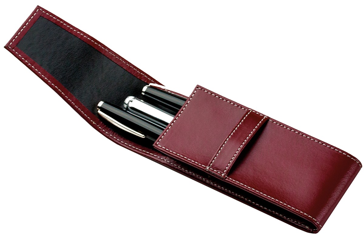 Schreibgeräteetui TRIO CAMBRIDGE Top Grain Leder rot