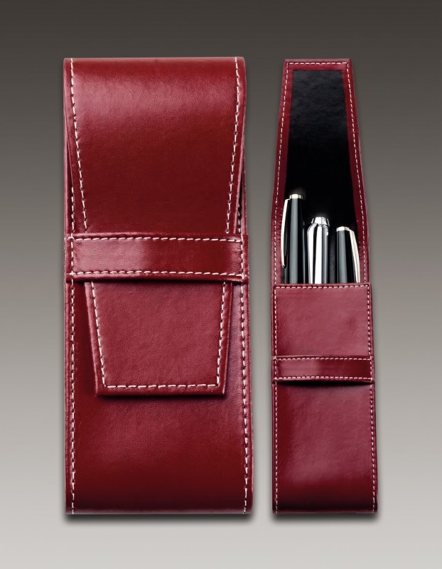 Schreibgeräteetui TRIO CAMBRIDGE Top Grain Leder rot