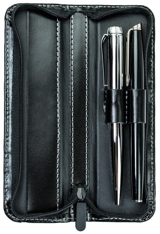 RV-Schreibgeräteetui DUO - CAMBRIDGE Top Grain Leder - schwarz