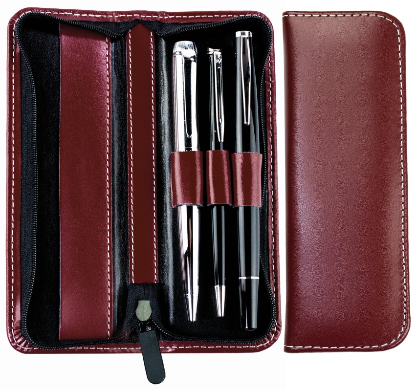 RV-Schreibgeräteetui TRIO - CAMBRIDGE Top Grain Leder - rot