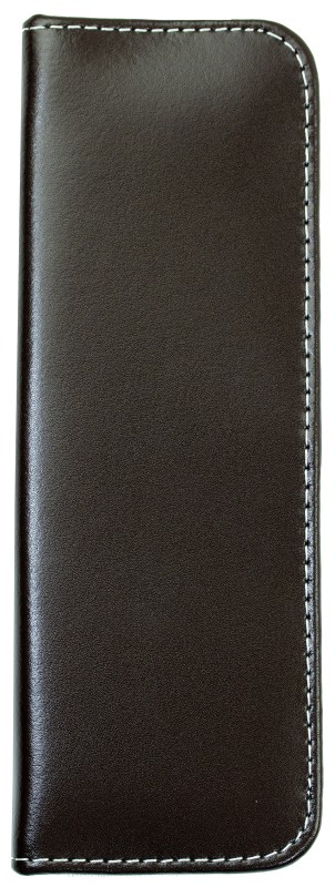 Lehrer Stifteetui mit Reißverschluss 10 + 2 - CAMBRIDGE Top Grain Leder - dunkelbraun