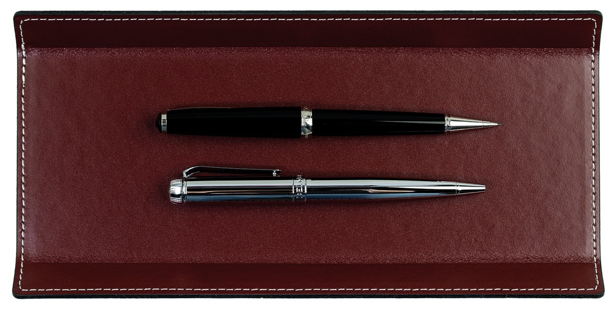 Federschale CAMBRIDGE Top Grain Rindspaltleder mit heller Kontrastnaht rot