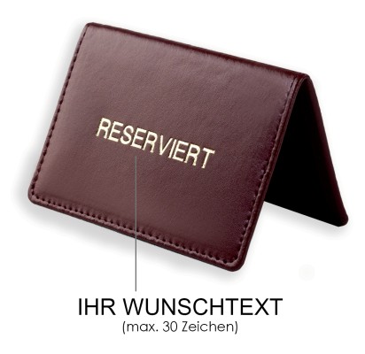 Tischaufsteller | CAMBRIDGE Leder rot | personalisierbar