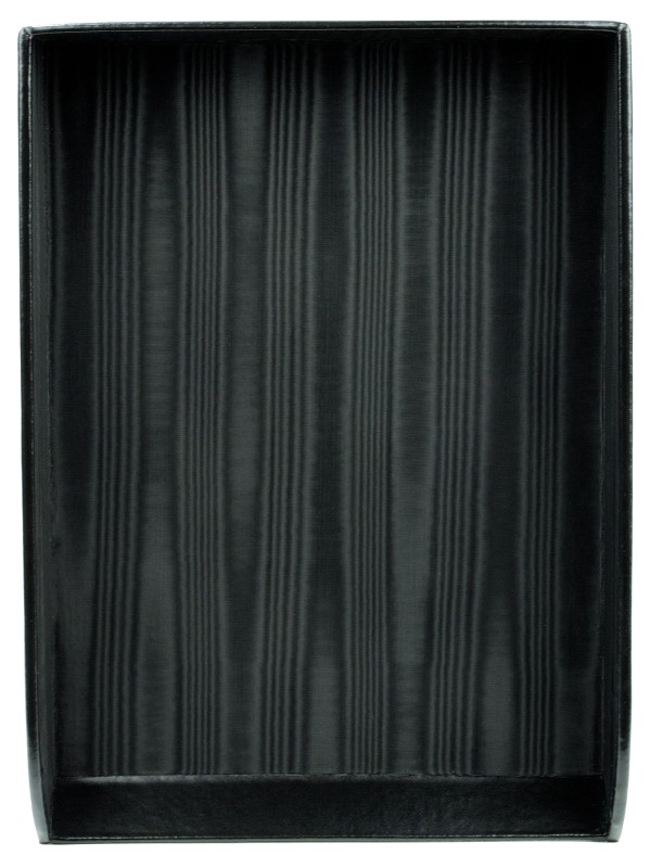 Briefablagekorb für DIN A4 CAMBRIDGE Top Grain Rindspaltleder schwarz