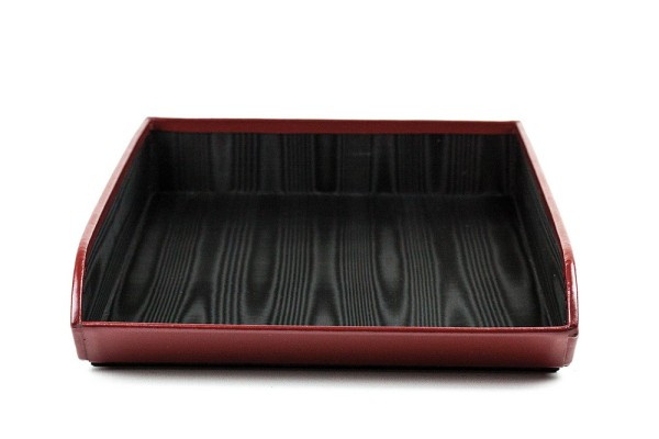 Briefablagekorb für DIN A4 CAMBRIDGE Top Grain Rindspaltleder rot