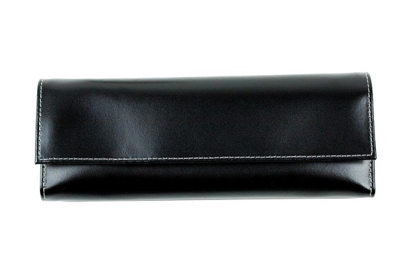 Schmuckrolle CAMBRIDGE Top Grain Rindspaltleder mit heller Kontrastnaht schwarz