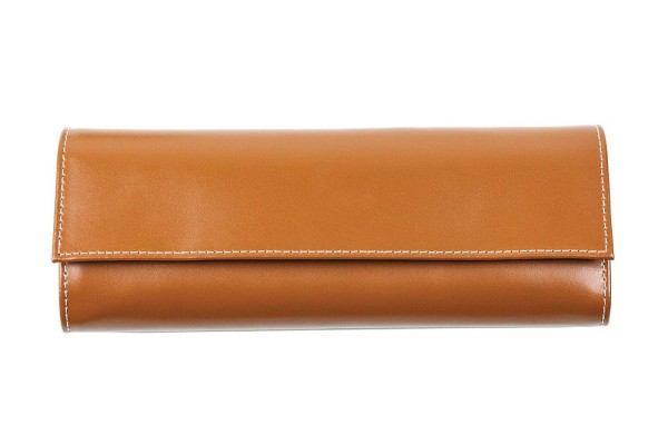 Schmuckrolle CAMBRIDGE Top Grain Rindspaltleder mit heller Kontrastnaht hellbraun