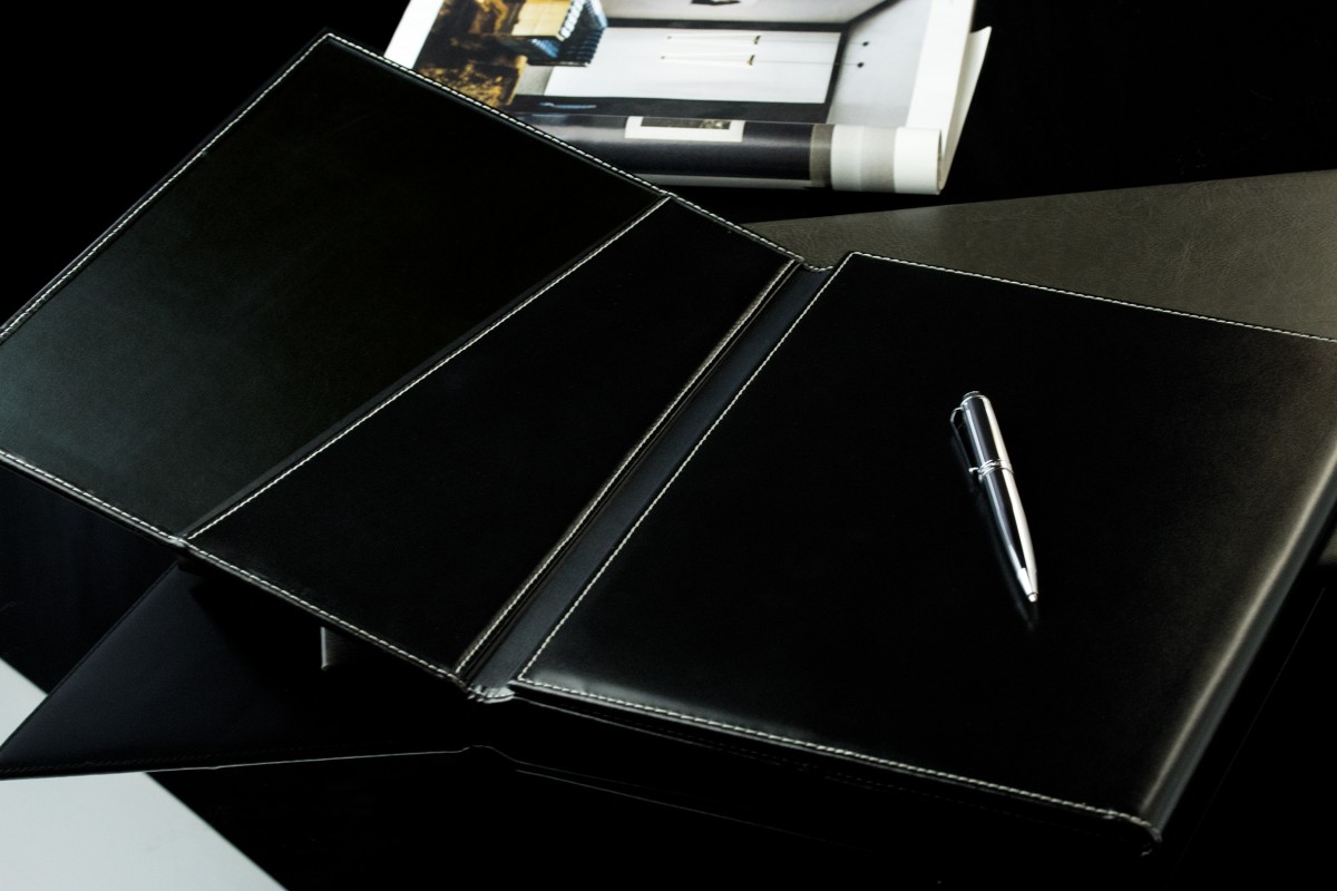 Vertragsmappe DIN A4 | Echtleder | CAMBRIDGE schwarz