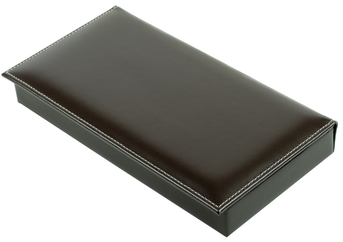 Ablagekasten mit Deckel CAMBRIDGE Top Grain Rindspaltleder dunkelbraun