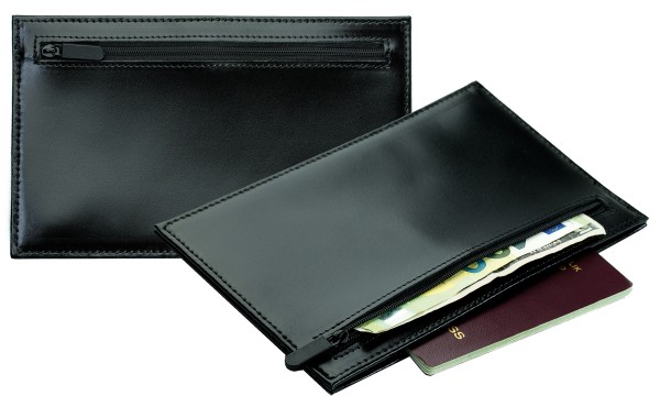 Travel Slim Wallet in CAMBRIDGE Top Grain Rindspaltleder schwarz