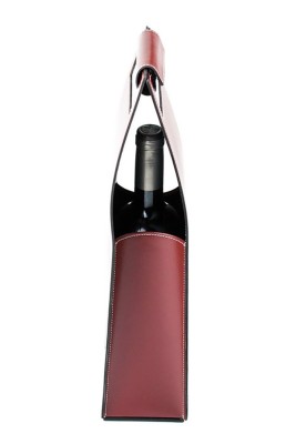 Weintasche CAMBRIDGE Top Grain Rindspaltleder mit heller Kontrastnaht rot