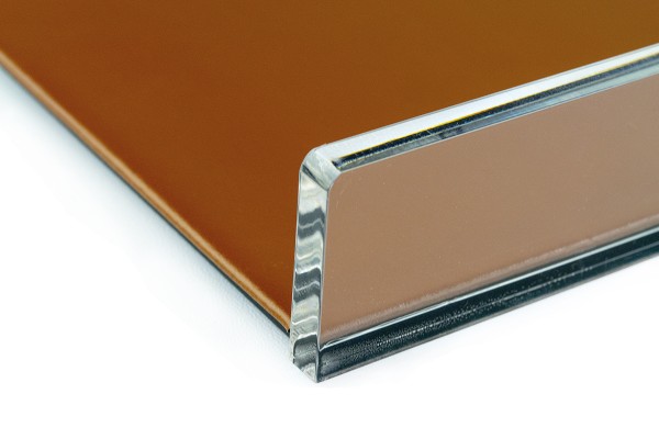Briefablagekasten für A4 - ACRYL Kombination mit Top Grain Leder CAMBRIDGE hellbraun (glatt)