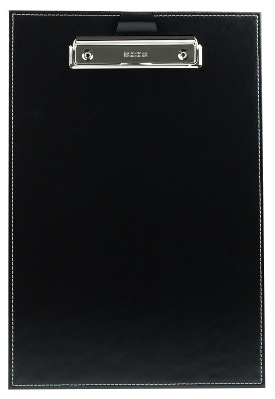 Klemmbrett DIN A4 mit Blockklemme in CAMBRIDGE Top Grain Rindspaltleder schwarz