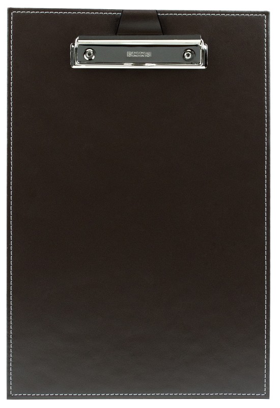 Klemmbrett DIN A4 mit Blockklemme in CAMBRIDGE Top Grain Rindspaltleder dunkelbraun