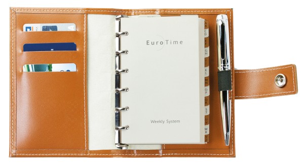 Pocket Design Diary Mini für das Jahr 2026, Cambridge Top Grain Leder, hellbraun