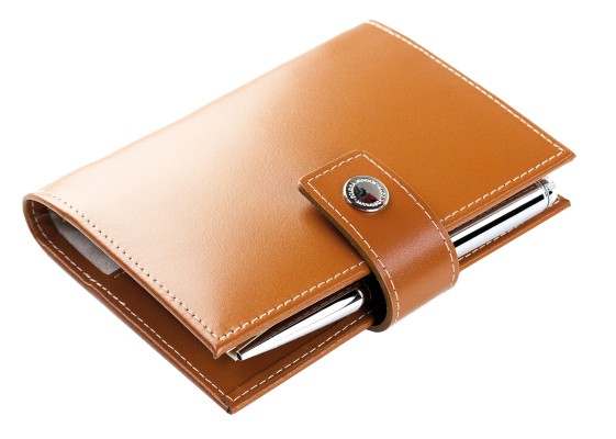 Pocket Design Diary Mini für das Jahr 2026, Cambridge Top Grain Leder, hellbraun