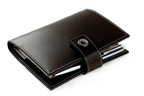 Pocket Design Diary Mini für das Jahr 2026, Cambridge Top Grain Leder, dunkelbraun