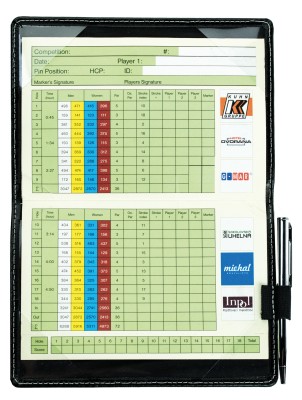Golfkartenetui inklusive Minikugelschreiber CAMBRIDGE Top Grain Rindspaltleder schwarz