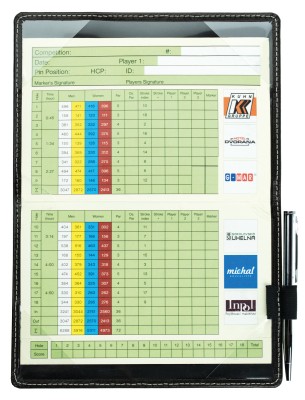 Golfkartenetui inklusive Minikugelschreiber CAMBRIDGE Top Grain Rindspaltleder dunkelbraun