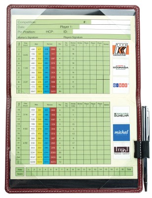 Golfkartenetui inklusive Minikugelschreiber CAMBRIDGE Top Grain Rindspaltleder rot