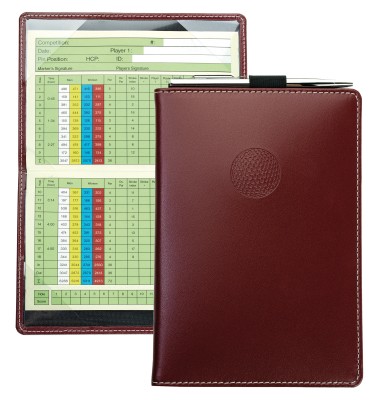 Golfkartenetui inklusive Minikugelschreiber CAMBRIDGE Top Grain Rindspaltleder rot